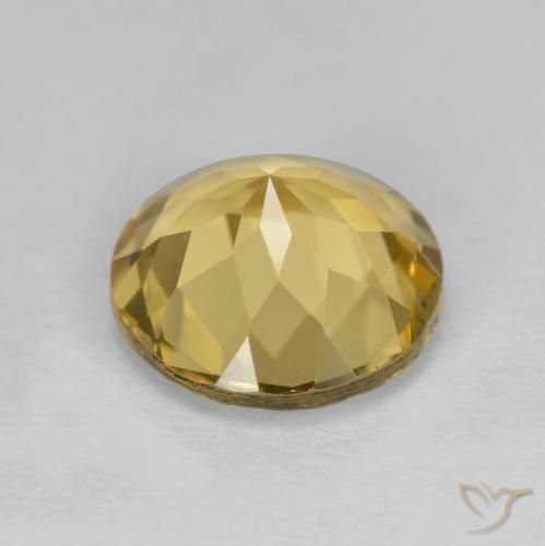 Berilo dourado amarelo natural 3,14ct, corte redondo, VVS