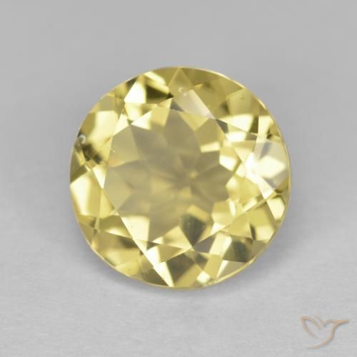 Berilo dourado amarelo natural 3,26ct, corte redondo, VVS-VS