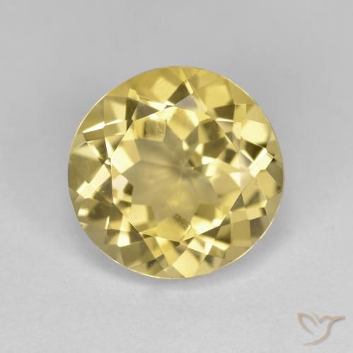 Berilo dourado amarelo natural 3,54ct, corte redondo, VS
