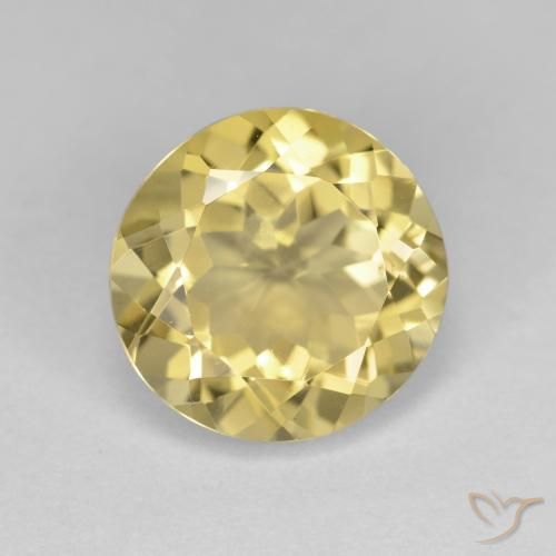 Berilo dourado amarelo natural 3,54ct, corte redondo, VS