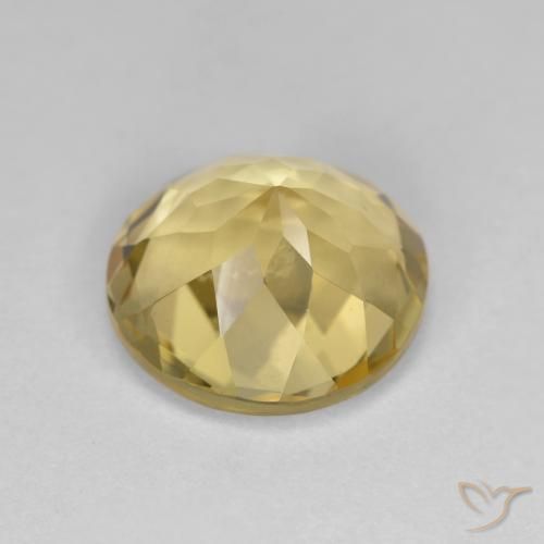 Berilo dourado amarelo natural 3,54ct, corte redondo, VS