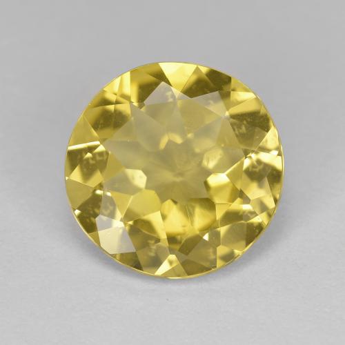 Berilo Dourado Amarelo claro mel Natural 3.27ct, Corte Redondo, VS