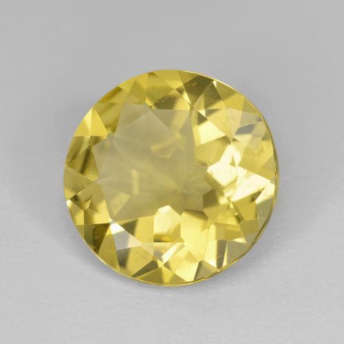 Berilo Dourado Amarelo claro mel Natural 3.27ct, Corte Redondo, VS
