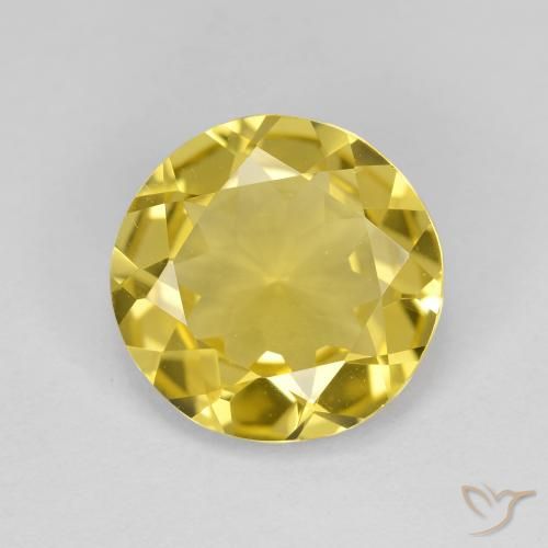 Berilo dourado amarelo natural 2,95ct, corte redondo, VVS