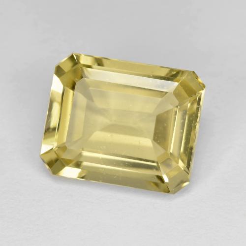 Berilo Dourado Amarelo Mel Muito Claro Natural 3.76ct, Corte Esmeralda, VS