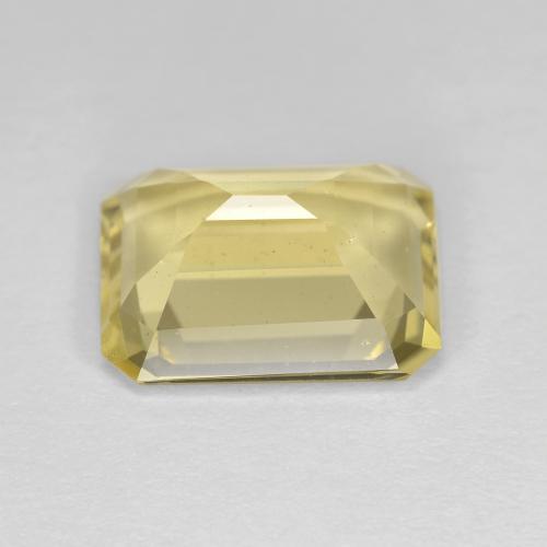 Berilo Dourado Amarelo Mel Muito Claro Natural 3.76ct, Corte Esmeralda, VS