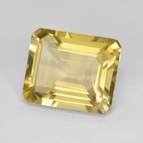 Berilo dourado amarelo natural 5,42ct, corte esmeralda, SI