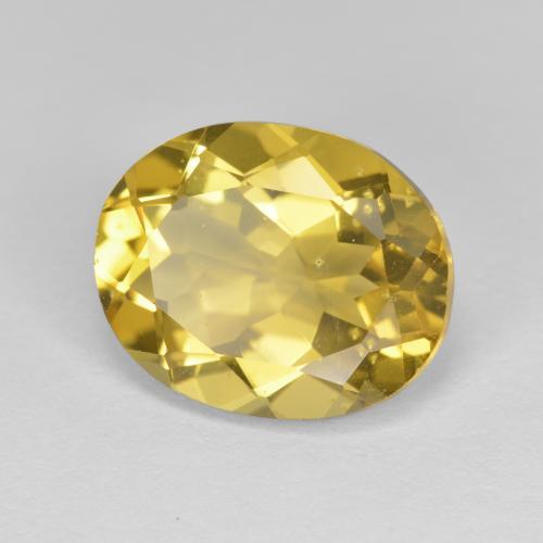 Berilo Dourado Amarelo escuro Natural 4.35ct, Corte Oval, VS