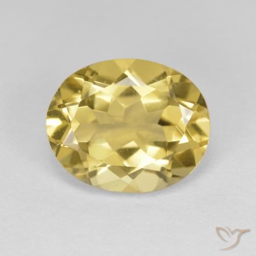 Berilo dourado amarelo natural 3,47ct, corte oval, VVS-VS