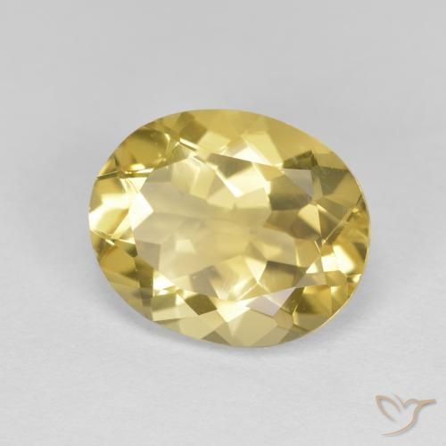 Berilo dourado amarelo natural 3,47ct, corte oval, VVS-VS