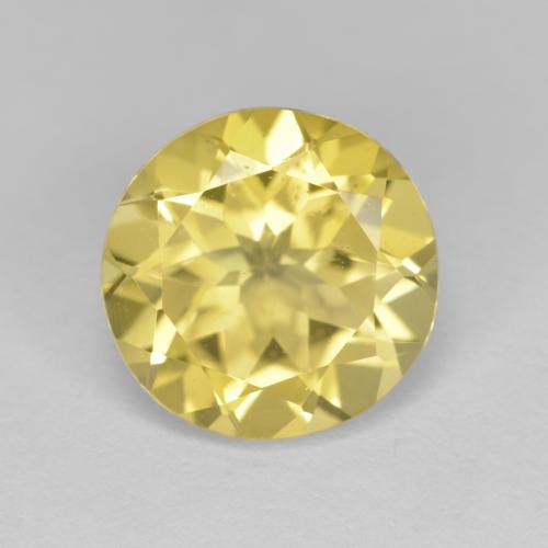 Berilo dourado amarelo natural 3,55ct, corte redondo, VS
