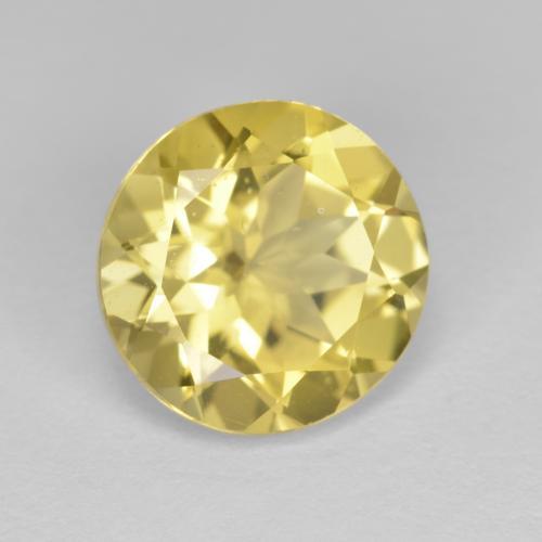 Berilo dourado amarelo natural 3,55ct, corte redondo, VS