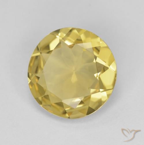 Berilo Dourado Luz Dourada Natural 2.86ct, Redondo, VVS