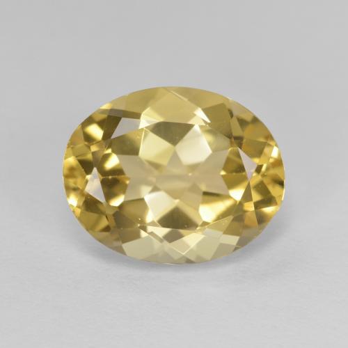 Berilo dourado amarelo natural 3,76ct, corte oval, VVS