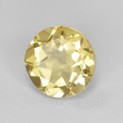 Berilo dourado amarelo natural 1,41ct, corte redondo, VVS