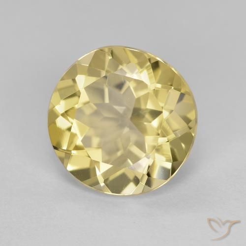 Berilo Dourado Amarelo claro médio Natural 2.55ct, Redondo, VVS