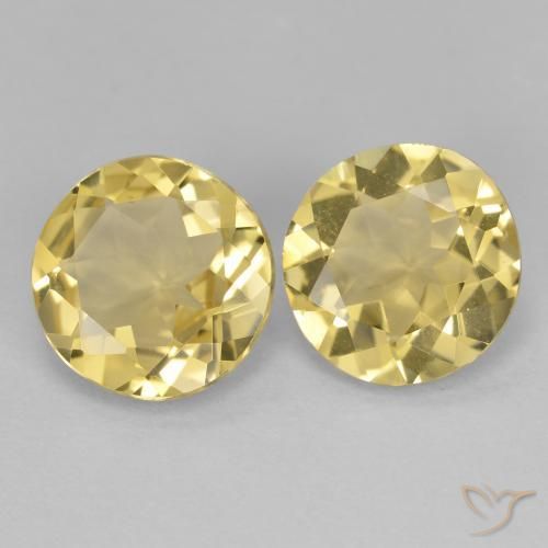 Pedras preciosas de Berilo Dourado Luz amarela natural de 2.96 ct, Redondo, VVS-VS