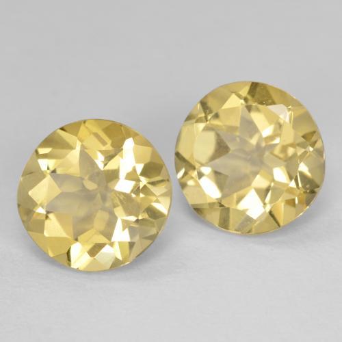 Pedras preciosas de berilo dourado amarelo natural de 3,35 ct, corte redondo, VVS
