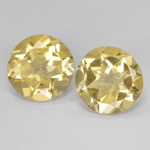 Pedras preciosas de berilo dourado amarelo natural de 3,35 ct, corte redondo, VVS