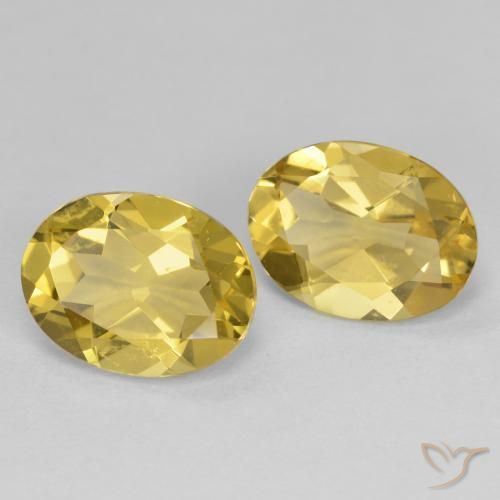 Pedras preciosas de Berilo Dourado Luz amarela natural de 3.22 ct, oval, VVS-VS