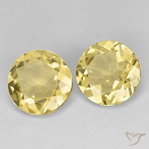 Pedras preciosas de Berilo Dourado Luz amarela natural de 3.15 ct, Redondo, VVS-VS