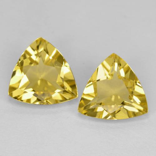 Pedras preciosas de berilo dourado amarelo natural de 2,55 ct, trillion, VVS-VS