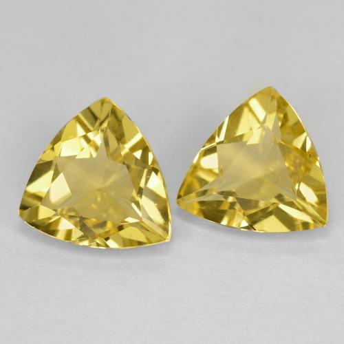 Pedras preciosas de berilo dourado amarelo natural de 2,55 ct, trillion, VVS-VS