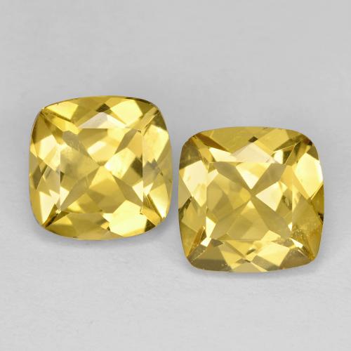 Pedras preciosas de berilo dourado amarelo natural de 3,48 ct, almofada cortada, VS