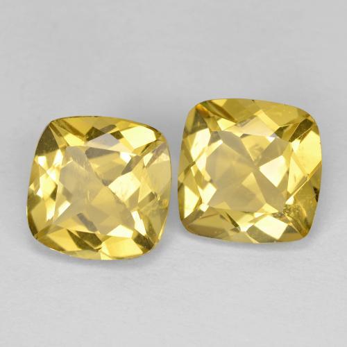 Pedras preciosas de berilo dourado amarelo natural de 3,48 ct, almofada cortada, VS
