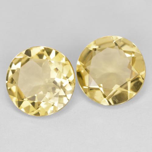Pedras preciosas de Berilo Dourado Amarelo Toscana natural de 3.09 ct, Corte Redondo, VVS-VS