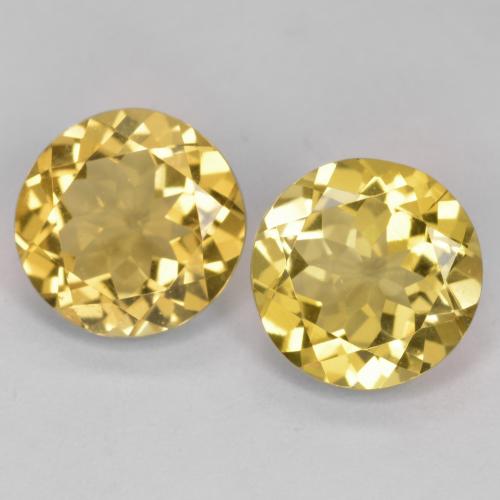 Pedras preciosas de berilo dourado dourado natural de 5,10 ct, corte redondo, VVS-VS