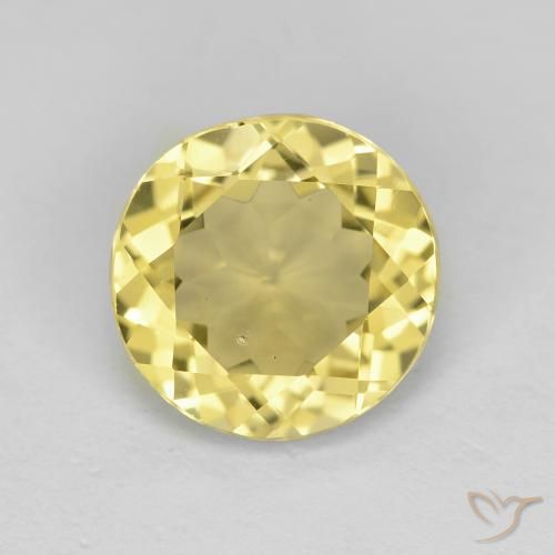 2.23ct Natural Amarelo Dourado Claro Berilo Dourado, Redondo, VVS-VS