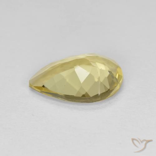 Berilo dourado amarelo natural 1,46ct, formato de pêra, VVS-VS