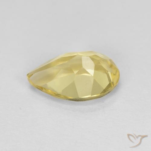 Berilo Dourado Luz amarela Natural 1.34ct, Formato de pêra, VVS-VS