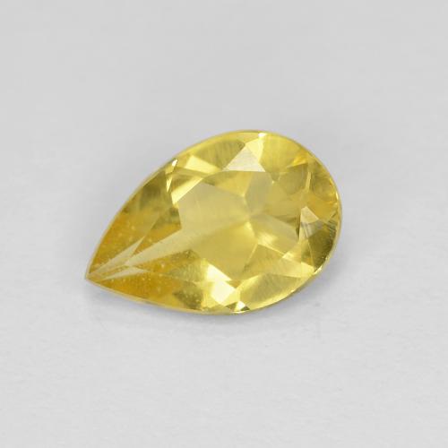 Berilo dourado amarelo natural 0,94ct, formato de pêra, VS