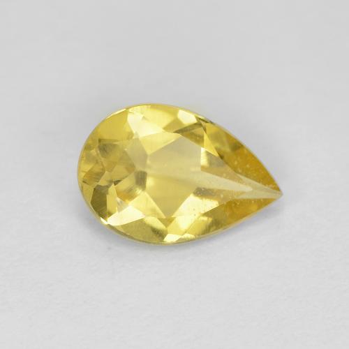 Berilo dourado amarelo natural 0,94ct, formato de pêra, VS