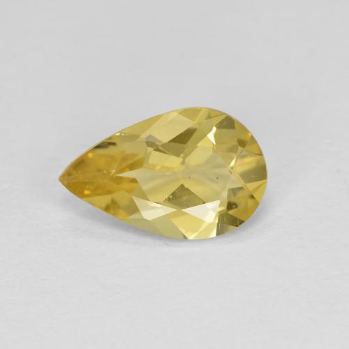 Berilo dourado amarelo natural 0,79ct, formato de pêra, VS
