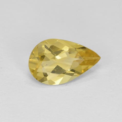 Berilo dourado amarelo natural 0,79ct, formato de pêra, VS