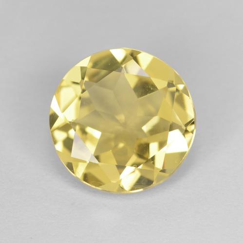 Berilo dourado amarelo natural 1,60ct, corte redondo, VVS