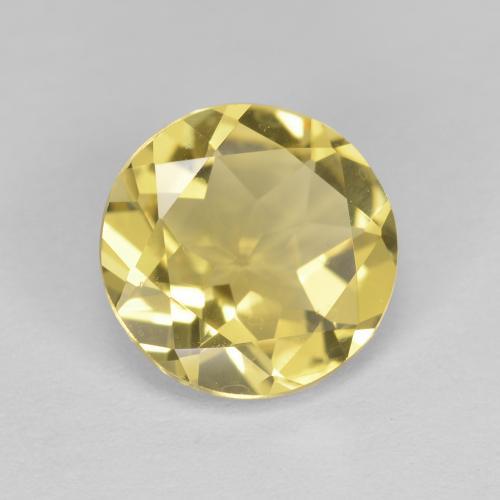 Berilo dourado amarelo natural 1,60ct, corte redondo, VVS