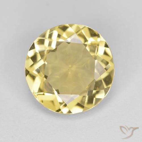 2.09ct Natural Amarelo Dourado Claro Berilo Dourado, Redondo, VVS