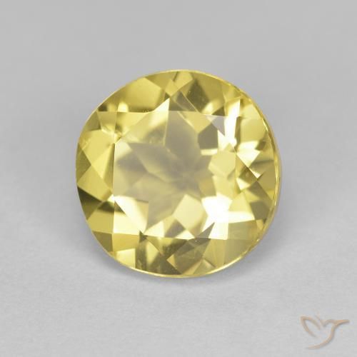 Berilo Dourado Amarelo claro médio Natural 1.90ct, Redondo, VVS
