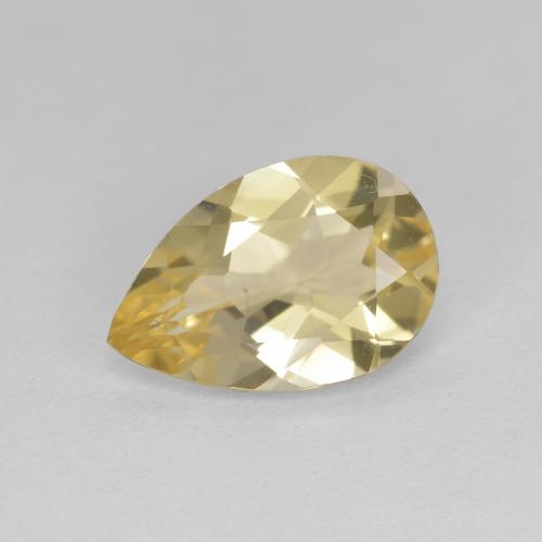 Berilo dourado amarelo natural 1,42ct, formato de pêra, VS