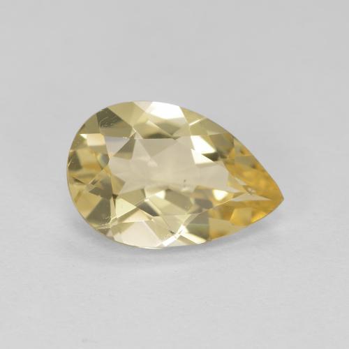 Berilo dourado amarelo natural 1,42ct, formato de pêra, VS