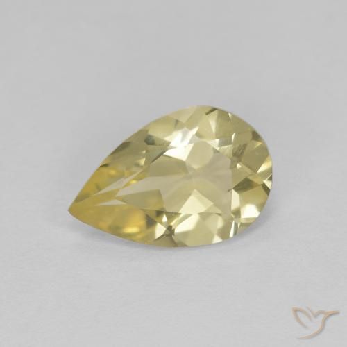 Berilo Dourado amarelo quente Natural 1.05ct, Formato de pêra, VVS