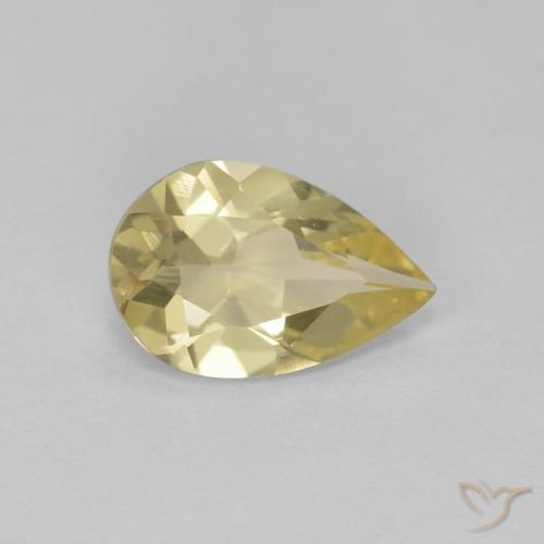 Berilo Dourado amarelo quente Natural 1.05ct, Formato de pêra, VVS