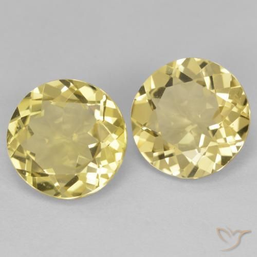 Pedras preciosas de berilo dourado amarelo natural de 4,58 ct, corte redondo, VS