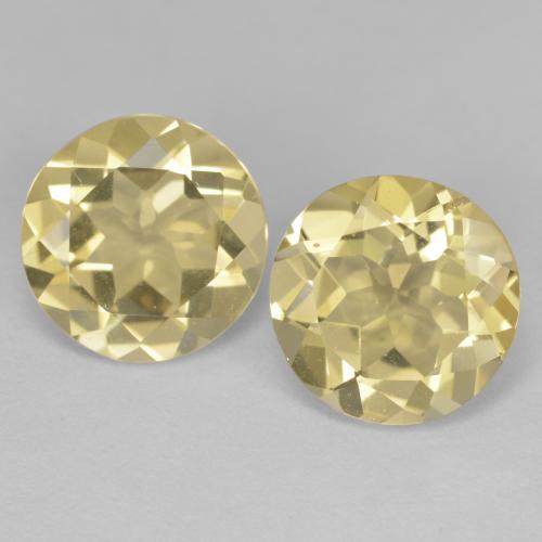 Pedras preciosas de berilo dourado amarelo médio natural de 3,24 ct, corte redondo, VS