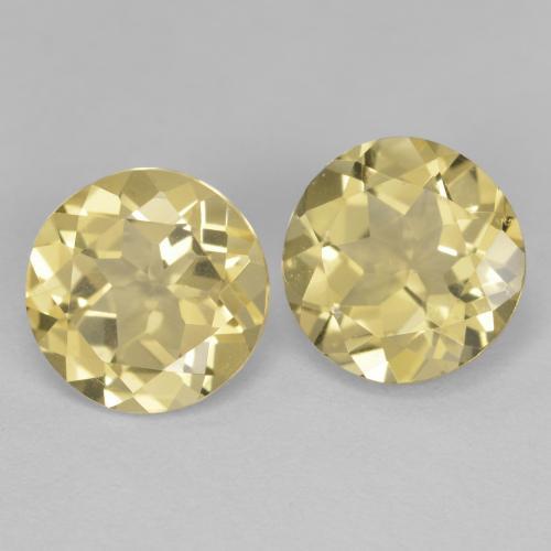 Pedras preciosas de berilo dourado amarelo médio natural de 3,24 ct, corte redondo, VS