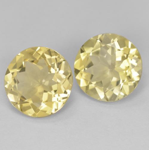 Pedras preciosas de Berilo Dourado amarelo quente natural de 4.38 ct, Corte Redondo, VVS-VS